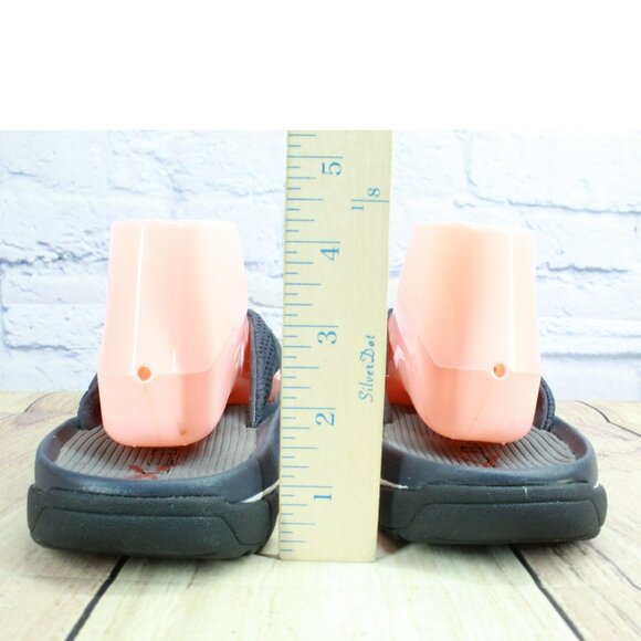 LL Bean Swift River Blue Leather Perforated Athletic Flip-Flop Sandals Size 9 M - Picture 6 of 9